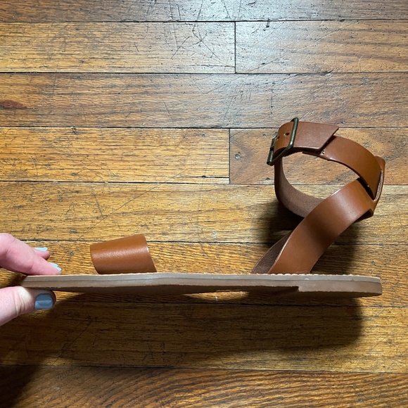 EUC Madewell Women's Boardwalk Ankle-Strap Sandal in English Saddle Size 9 - Picture 6 of 10